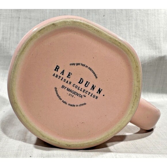RAE DUNN Hop To It Jumbo Coffee Mug 20 oz - Pink - Artisan Collection by Magenta - Picture 4 of 6